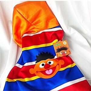 🆕 Sesame Street Dog Orange, Red & Blue Ernie Hooded Poncho